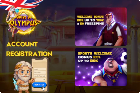 Registering at a UK casino to play Gates of Olympus