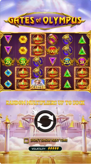 Gates of Olympus demo start screen
